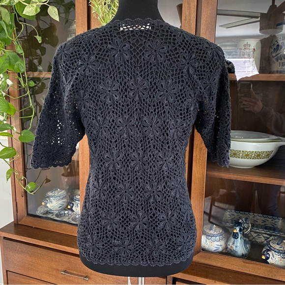 Vintage 90’s Richards Floral chunky Open Knit Cardigan - Picture 4 of 7